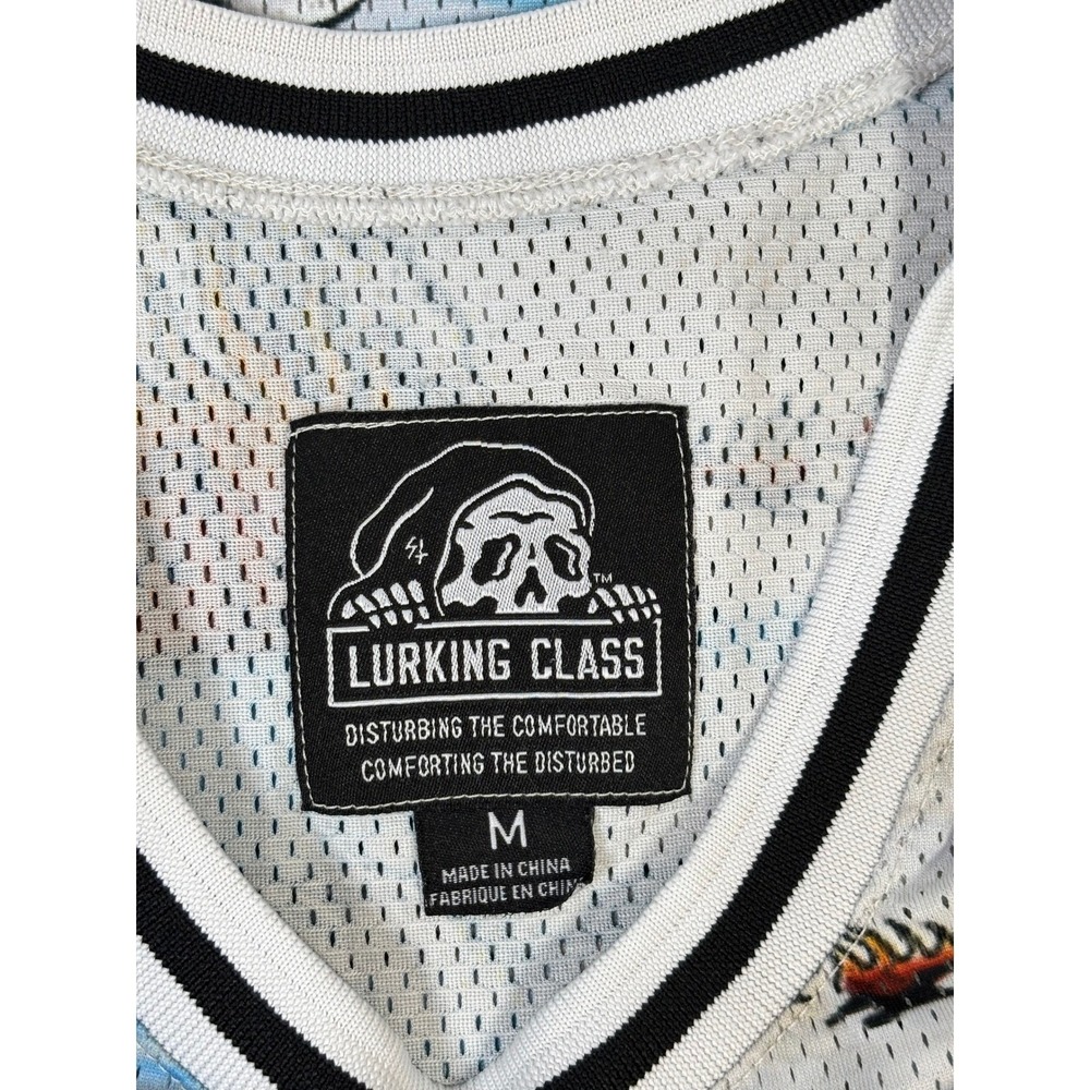 Lurking Class Sketchy Tank Skull Tropical Mesh Basketball Jersey Men's M - Picture 6 of 8